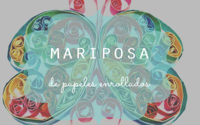 Mariposa de papeles enrollados
