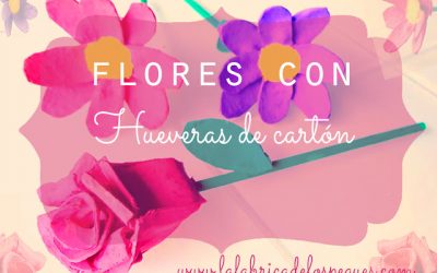 Flores con hueveras de cartón