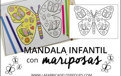 Mandala infantil con mariposas.